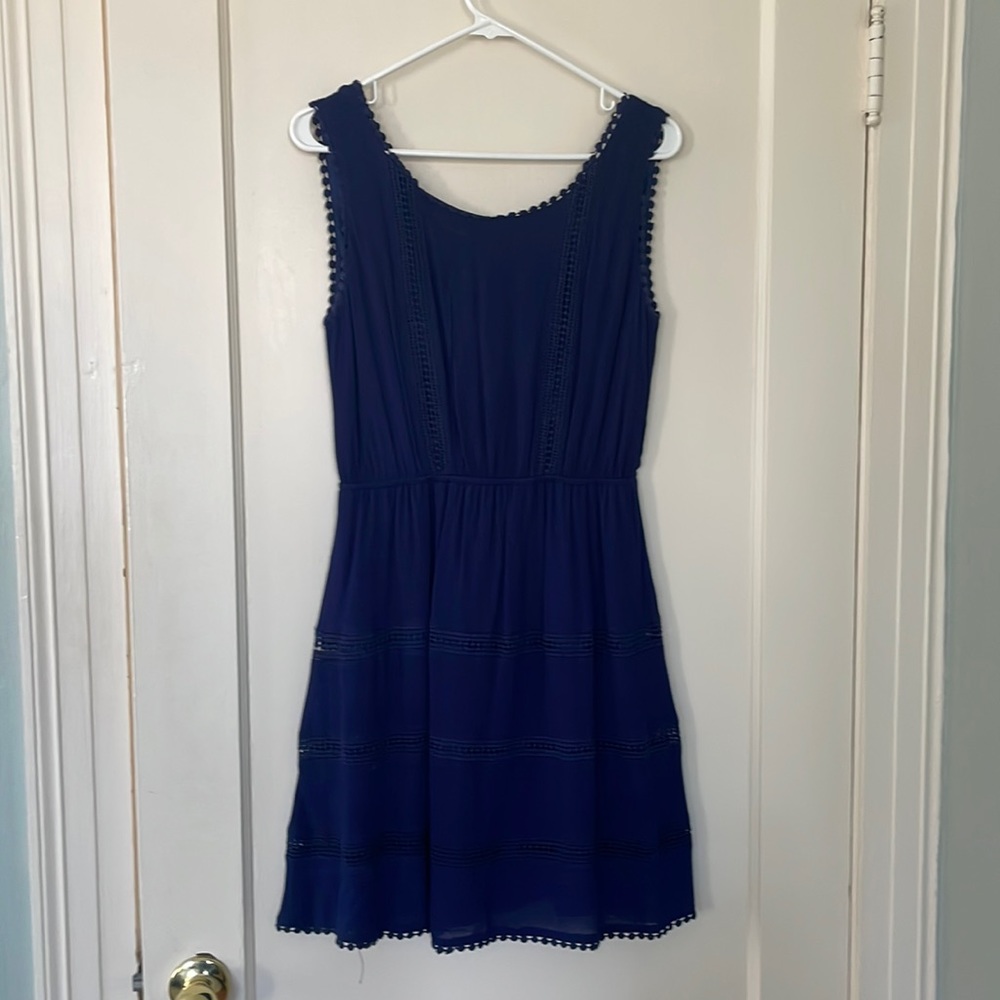 Crescent Navy Dress for Summer, Great Details